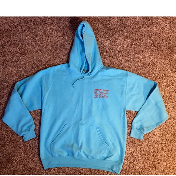 Post Malone Hollywood Bleeding Tour Hoodie Mens Large Blue Posty Co 2019 Concert - Picture 6 of 6
